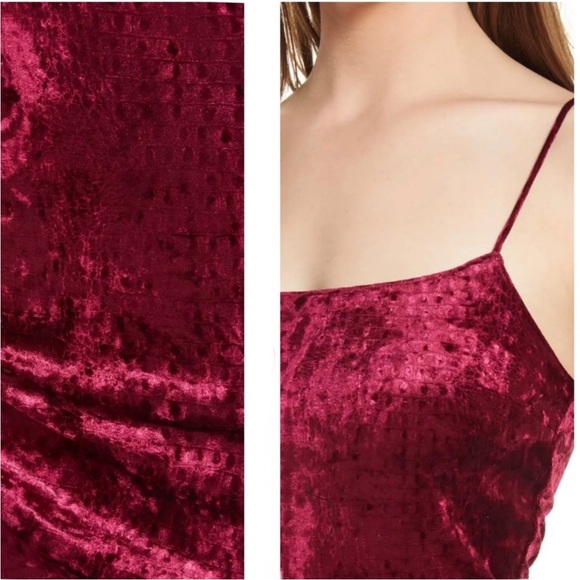 Saylor Cyndey Velvet Snake Midi Slit Dress in Wine Red NWT Size Large - Picture 3 of 11